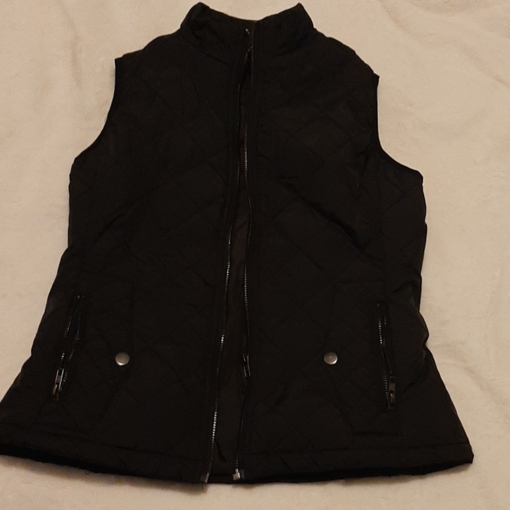 Black quilted vest
